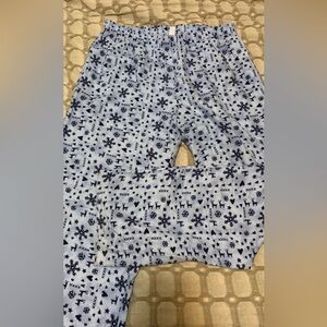 Next Level Apparel Blue and White Snowflake Pajama Pants